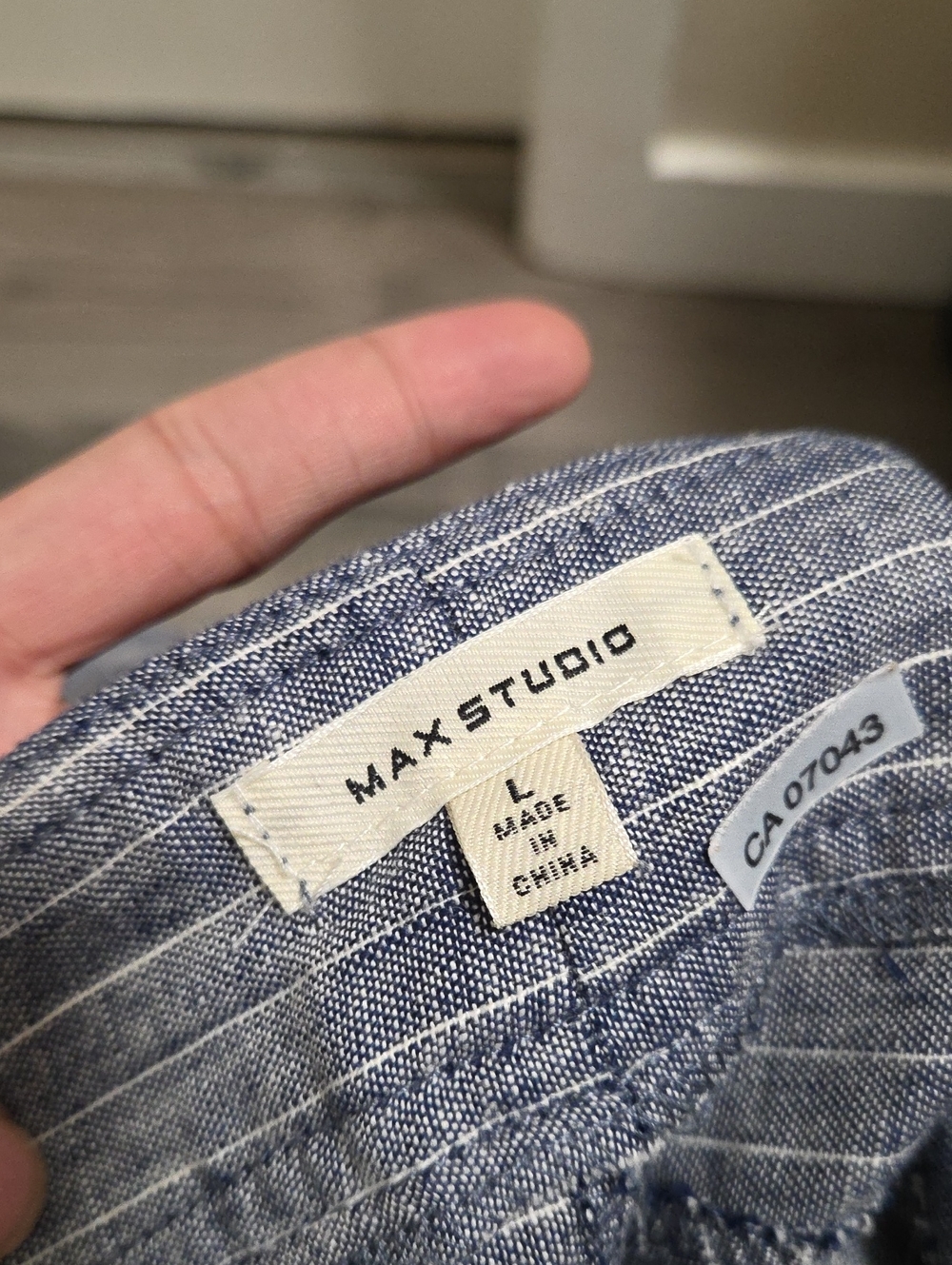 XL Max Studio Blue Pinstripe Maxi Skirt - Picture 7 of 7